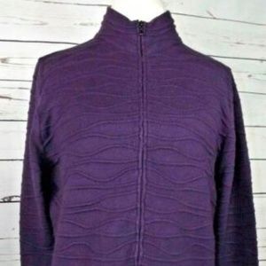 COLDWATER CREEK Large Cardigan Sweater Purple Dark